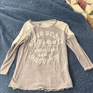 Lucky Brand Kids Long Sleeve Shirt - Gray and Cream